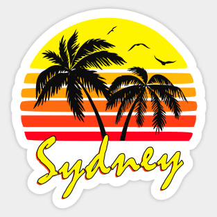 Sydney Australia Retro Sunset Sticker